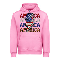 Fuchsia Pink America with lightning bold Urban Hoodie - CowGirlArtShop