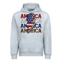 Heather Grey America with lightning bold Urban Hoodie - CowGirlArtShop