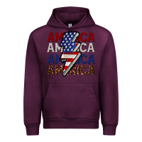 Mauve Wine America with lightning bold Urban Hoodie - CowGirlArtShop