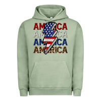 Pigment Oil Green America with lightning bold Urban Hoodie - CowGirlArtShop