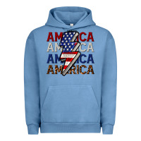 Pigment Pebble Blue America with lightning bold Urban Hoodie - CowGirlArtShop
