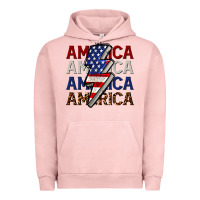 Pigment Salmon America with lightning bold Urban Hoodie - CowGirlArtShop