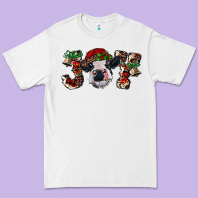 Christmas Joy With Heifer Cow Premium Tee Designed By Ranaportraitstore