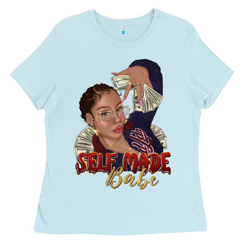 Self Made Babe Afro Black Woman Ladies Tee by texasbilliewilder | Teevron