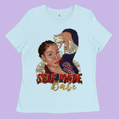 Ladies Tee self made babe afro black woman
