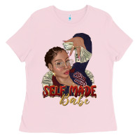 Bubblegum Pink self made babe afro black woman Ladies Tee - texasbilliewilder