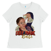 White self made babe afro black woman Ladies Tee - texasbilliewilder