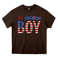 Chocolate Brown all American boy Heavy Core Tee - Zillion Design Studio