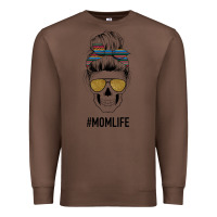 Chestnut Western Glitter Aztec Patterned Mom Skull Premium Sweatshirt - Bettercallsaul