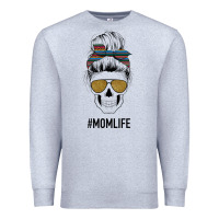 Heather Grey Western Glitter Aztec Patterned Mom Skull Premium Sweatshirt - Bettercallsaul