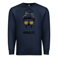 Navy Western Glitter Aztec Patterned Mom Skull Premium Sweatshirt - Bettercallsaul
