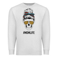 Oatmeal Heather Western Glitter Aztec Patterned Mom Skull Premium Sweatshirt - Bettercallsaul