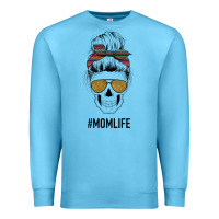 Ocean Blue Western Glitter Aztec Patterned Mom Skull Premium Sweatshirt - Bettercallsaul