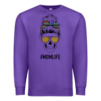 Purple Western Glitter Aztec Patterned Mom Skull Premium Sweatshirt - Bettercallsaul