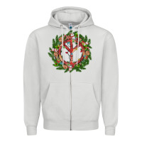 Dove Grey Christmas peace Zipper Hoodie - MaliasSmallBusiness