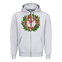 Heather Grey Christmas peace Zipper Hoodie - MaliasSmallBusiness