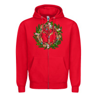 Red Christmas peace Zipper Hoodie - MaliasSmallBusiness