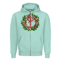 Seafoam Christmas peace Zipper Hoodie - MaliasSmallBusiness