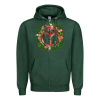 Sports Green Christmas peace Zipper Hoodie - MaliasSmallBusiness
