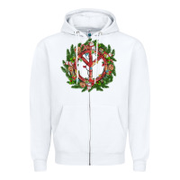 White Christmas peace Zipper Hoodie - MaliasSmallBusiness