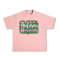 Salmon autism awareness puzzle background Urban Heavy Tee - Artiststas