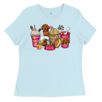 Baby Blue dachshund coffee cups Ladies Tee - Zillion Design Studio