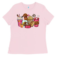 Bubblegum Pink dachshund coffee cups Ladies Tee - Zillion Design Studio