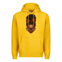 Lemon afro messy bun orange leopard bow Premium Hoodie - texasbilliewilder