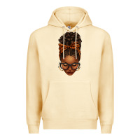 Pina Colada afro messy bun orange leopard bow Premium Hoodie - texasbilliewilder
