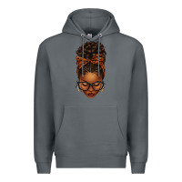 Rock afro messy bun orange leopard bow Premium Hoodie - texasbilliewilder