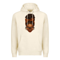 Tofu afro messy bun orange leopard bow Premium Hoodie - texasbilliewilder