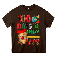 Chocolate Brown 100 days of coffee and chaos Heavy Core Tee - texasbilliewilder