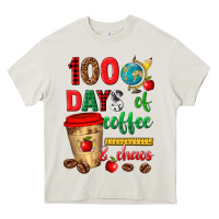 Cream 100 days of coffee and chaos Heavy Core Tee - texasbilliewilder