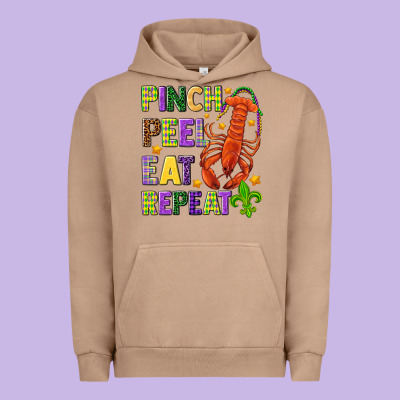 Pinch Peel Eat Repeat Crawfish Urban Hoodie Designed By Howdyjamesfarm