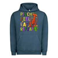 Pigment Midnight Navy Pinch peel eat repeat crawfish Urban Hoodie - HowdyJamesFarm