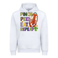White Pinch peel eat repeat crawfish Urban Hoodie - HowdyJamesFarm
