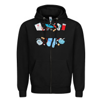 Black custom name nurse Zipper Hoodie - MaliasSmallBusiness