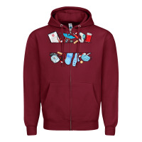 Burgundy custom name nurse Zipper Hoodie - MaliasSmallBusiness