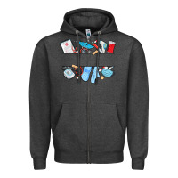 Charcoal Heather custom name nurse Zipper Hoodie - MaliasSmallBusiness