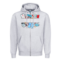 Heather Grey custom name nurse Zipper Hoodie - MaliasSmallBusiness