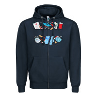 Navy custom name nurse Zipper Hoodie - MaliasSmallBusiness
