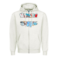 Oatmeal Heather custom name nurse Zipper Hoodie - MaliasSmallBusiness