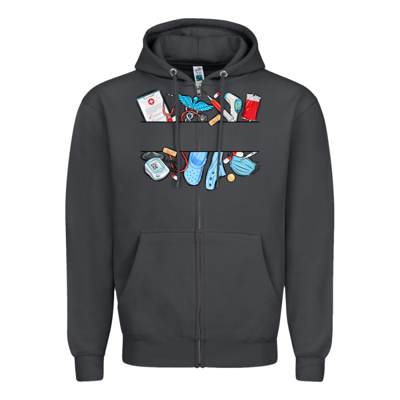 Custom Name Nurse Zipper Hoodie by MaliasSmallBusiness | Teevron