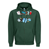 Sports Green custom name nurse Zipper Hoodie - MaliasSmallBusiness