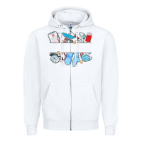 White custom name nurse Zipper Hoodie - MaliasSmallBusiness
