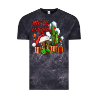 Cloud Black merry cowgirl  boots and cactus with gifts Vintage Tee - AdoDesignShop