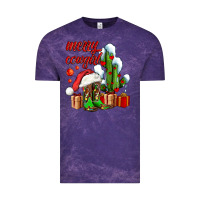 Cloud Purple merry cowgirl  boots and cactus with gifts Vintage Tee - AdoDesignShop