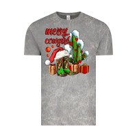 Cloud Rock merry cowgirl  boots and cactus with gifts Vintage Tee - AdoDesignShop
