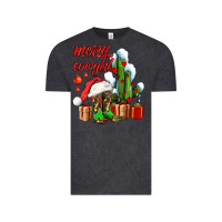 Vintage Black merry cowgirl  boots and cactus with gifts Vintage Tee - AdoDesignShop
