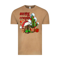 Merry Cowgirl  Boots And Cactus With Gifts Vintage Tee | Teevron